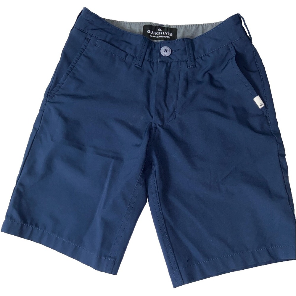 Quiksilver Amphibian Shorts Boys 8 24 Navy Blue Hybrid Swim Walk Shorts
